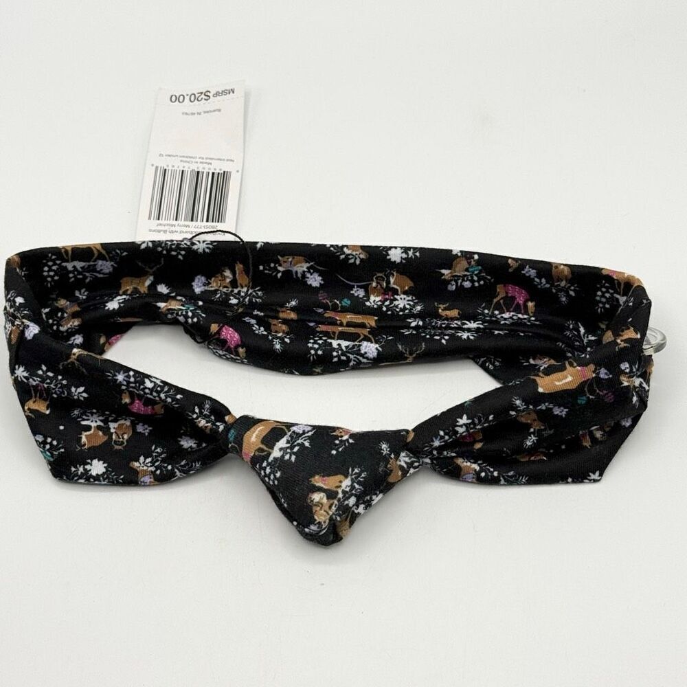Vera Bradley Knotted Headband with Buttons in Merry Mischief Print - NWT